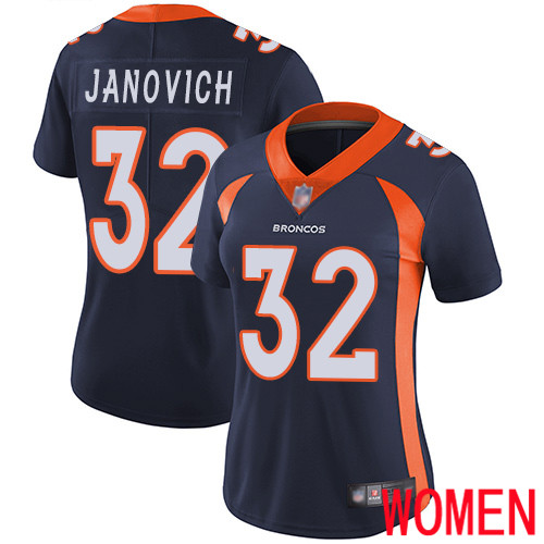 Women Denver Broncos 32 Andy Janovich Navy Blue Alternate Vapor Untouchable Limited Player Football NFL Jersey